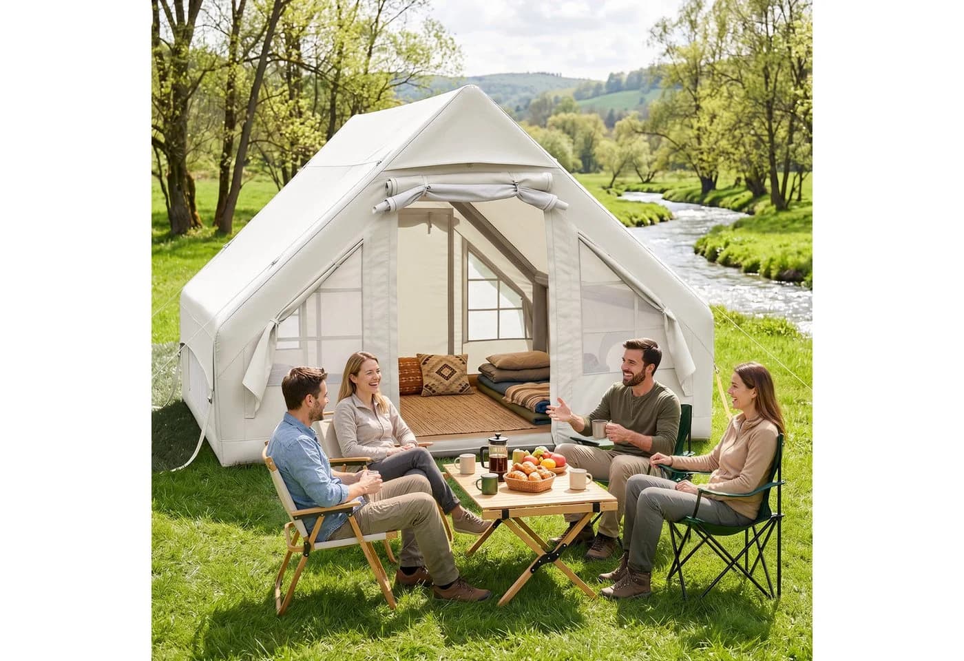 HawthyHome Faltpavillon 3x3m Weiß One-Touch System - Bild 2