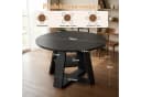 HawthyHome Runder Esstisch aus Holz mit Ablagefach & X-Gestell Schwarz Bild 1