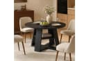 HawthyHome Runder Esstisch aus Holz mit Ablagefach & X-Gestell Schwarz Bild 2