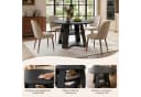 HawthyHome Runder Esstisch aus Holz mit Ablagefach & X-Gestell Schwarz Bild 4
