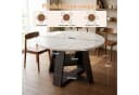 HawthyHome Runder Esstisch aus Holz mit Ablagefach & X-Gestell Schwarz Bild 1