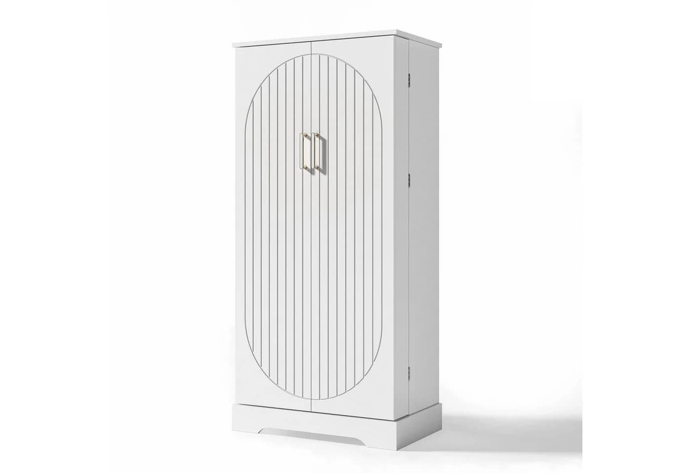 ANYSUN Mehrzweckschrank Weiß mit LED-Sensorleuchte und höhenverstellbaren Böden - Bild 3