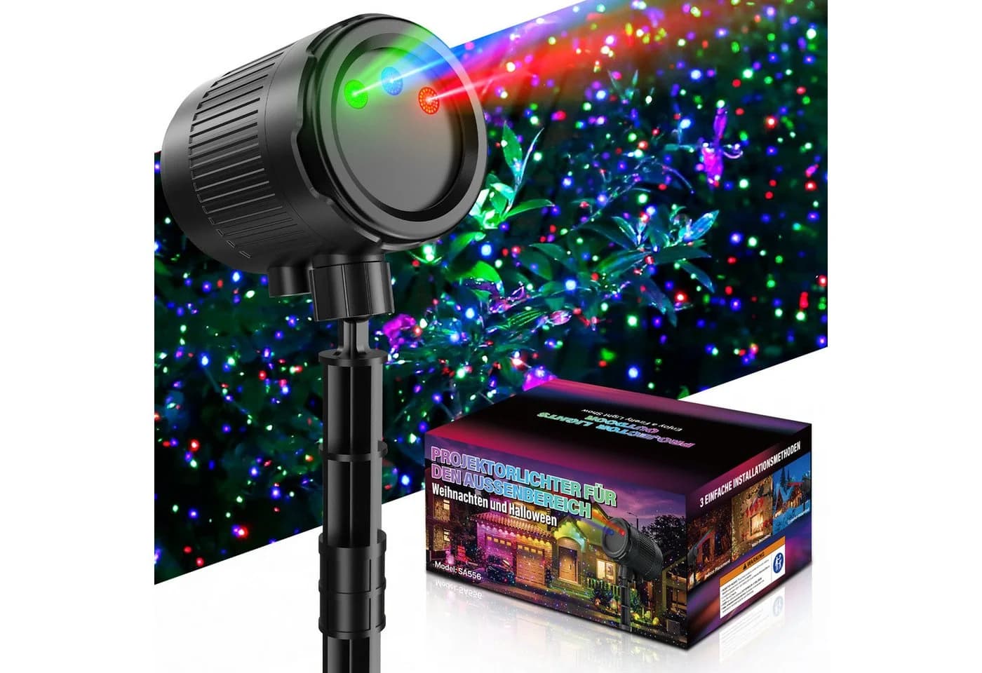 Fanttik LED Projektorlampe Weihnachten Wasserdicht RGB-Moving-Firefly-Effekt - Bild 2
