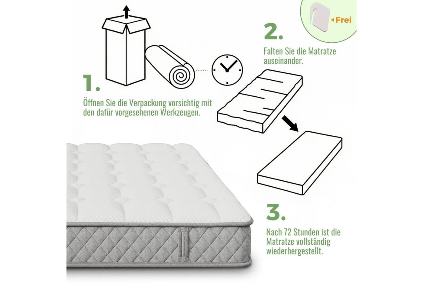 ANYSUN Boxspringmatratze 7-Zonen-Taschenfederkern H3 - Bild 3