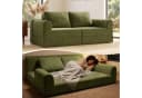 ANYSUN Klappbares Schlafsofa 2-Sitzer Flanell Grün mit Schlaffunktion Bild 2