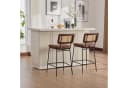 ANYSUN Barhocker 2er Set mit Rattan-Rückenlehne und Kunstleder-Sitz Bild 1