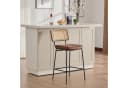 ANYSUN Barhocker 2er Set mit Rattan-Rückenlehne und Kunstleder-Sitz Bild 3