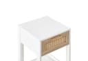 ANYSUN Nachttisch 40 cm mit Schublade, Rattan-Front, Holzbeine, Weiß Bild 4