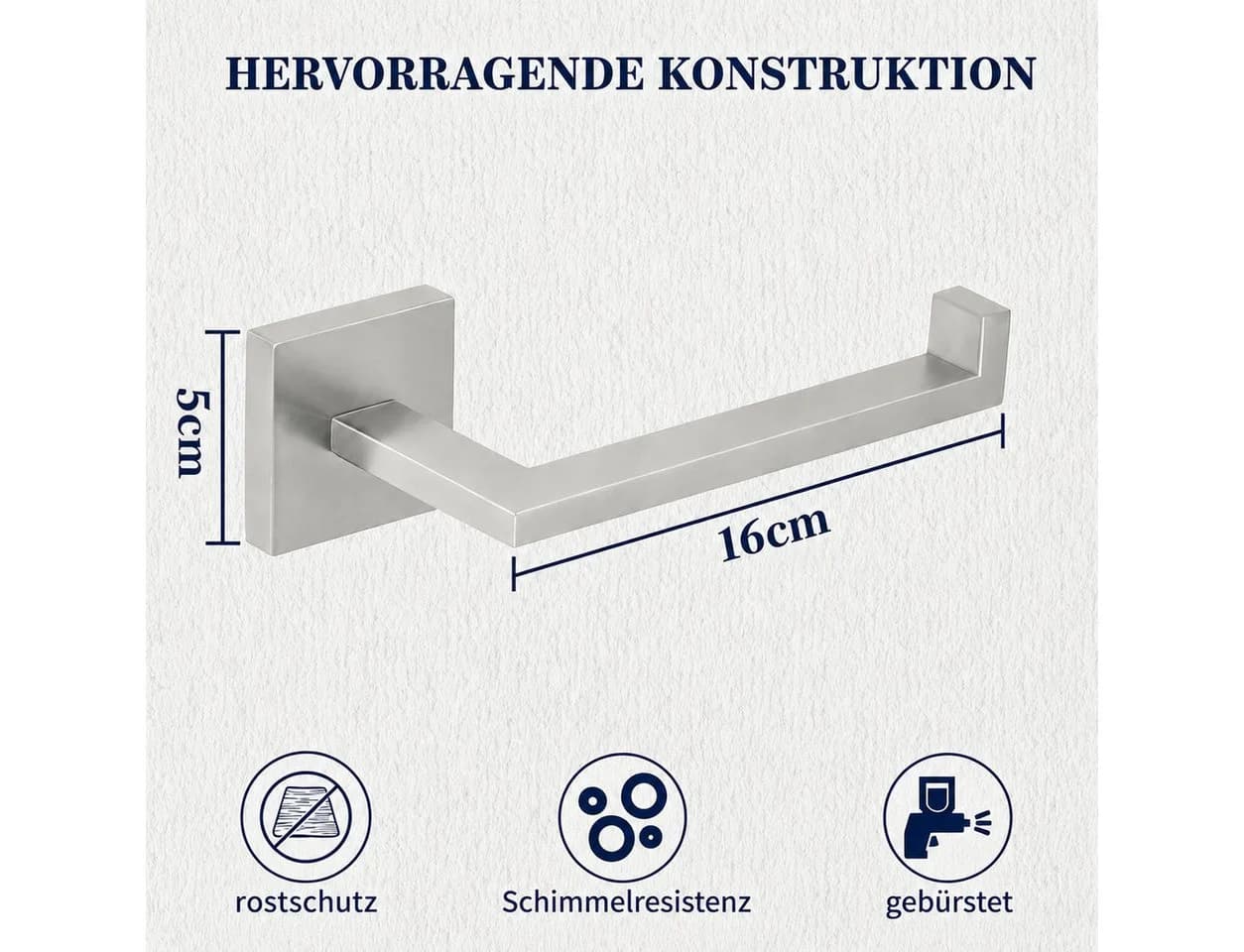 Forrlite Toilettenpapierhalter Edelstahl 16 cm gebürstet Wandhalter - Bild 4