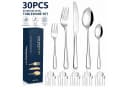 Fyrove Besteck-Set 30-teilig Edelstahl Modern Silber für 6 Personen Bild 2