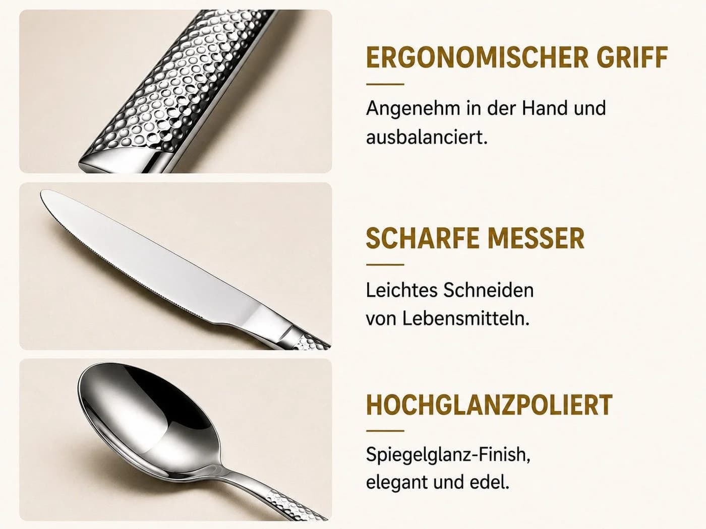 Forrlite Besteck-Set 24-teilig Edelstahl Silber für 6 Personen - Bild 4