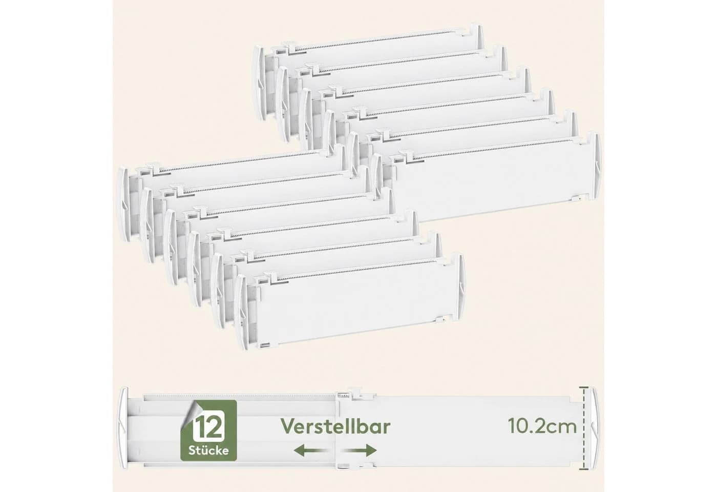 Lifewit Schubladentrenner verstellbar 35-55 cm Weiß ABS-Kunststoff - Bild 2