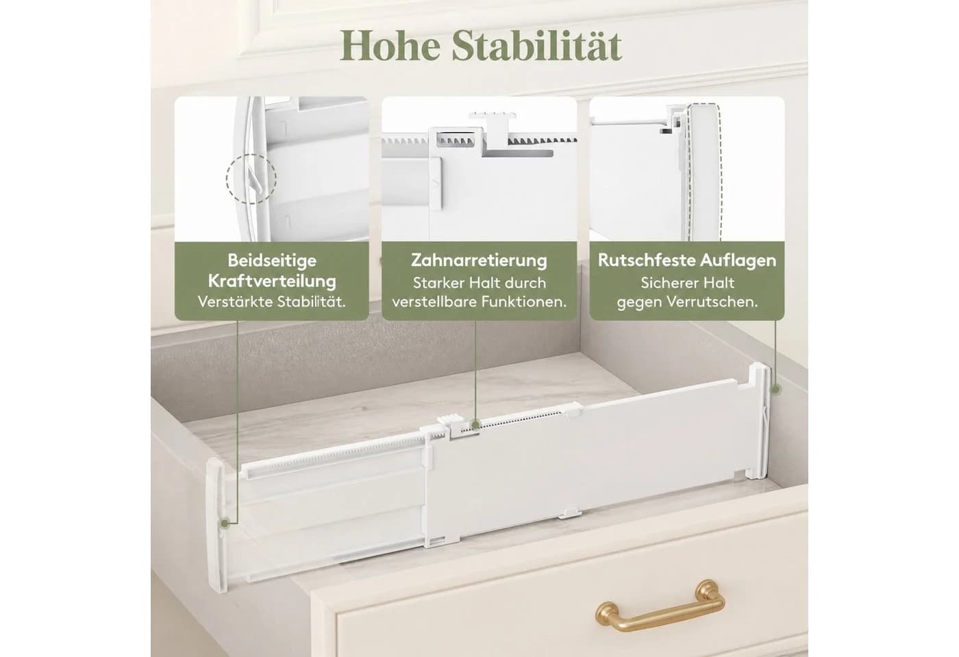 Lifewit Schubladentrenner verstellbar 35-55 cm Weiß ABS-Kunststoff - Bild 4