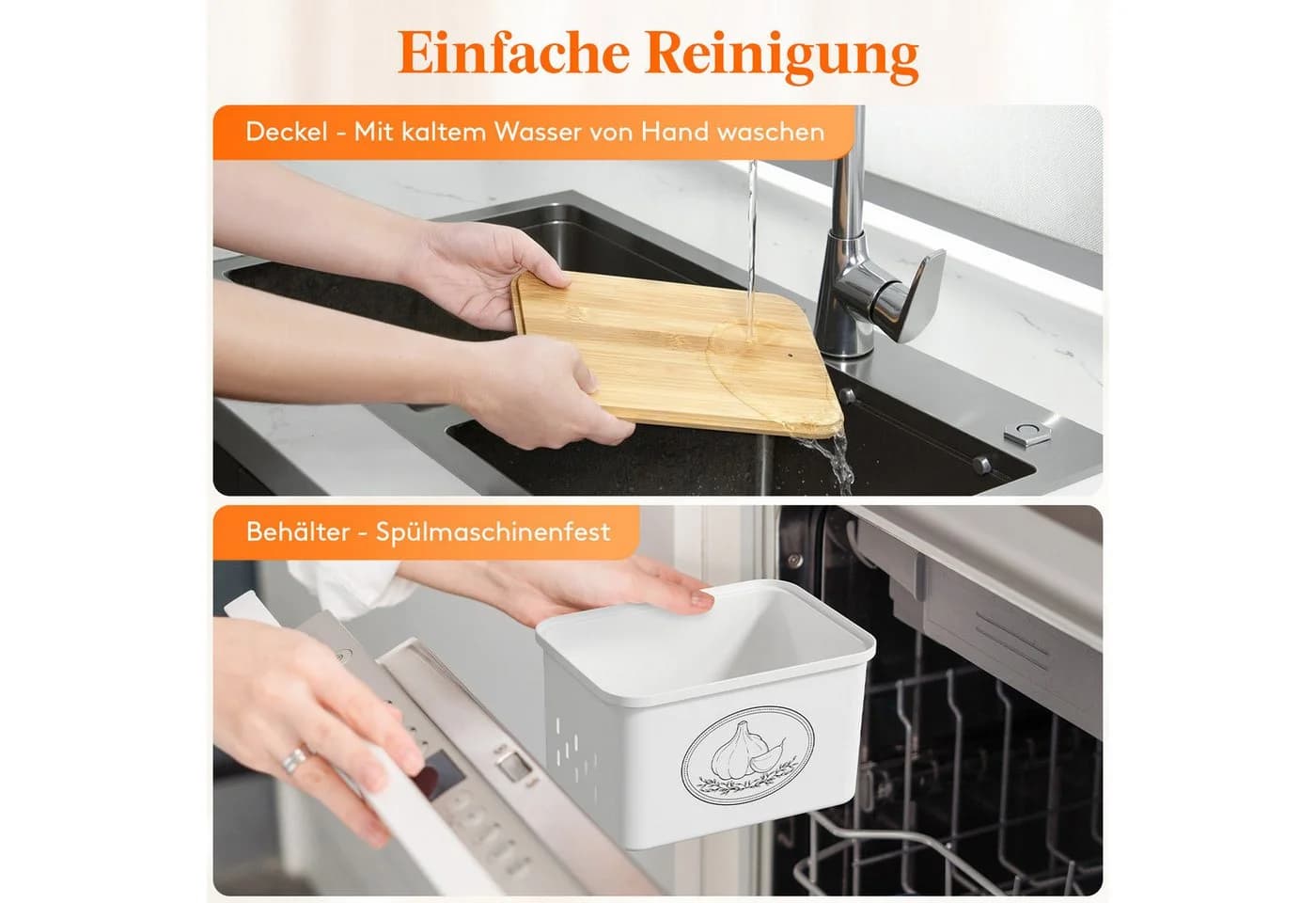 Lifewit Frischhaltedosen Set 3-tlg. Weiß Kunststoff mit Bambusdeckel - Bild 5