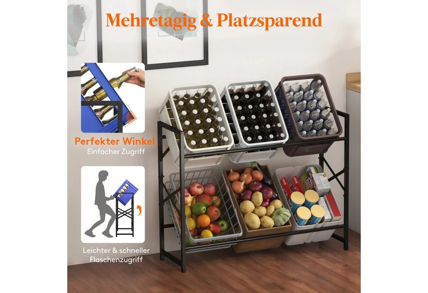 Lifewit Getränkekistenregal Modern 6 Kisten hoch - Bild 4