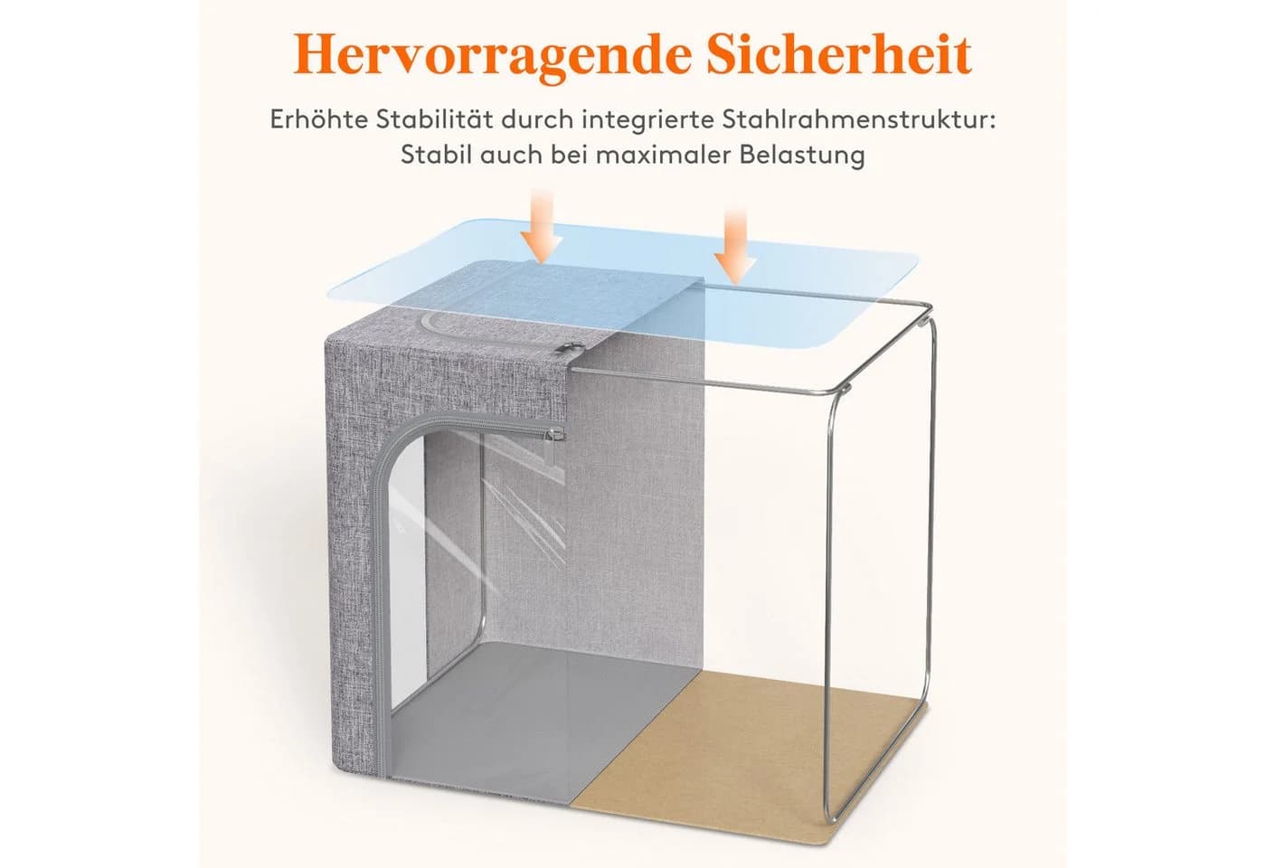 Lifewit Aufbewahrungsbox Set 2x 25L Faltbar mit Metallrahmen & Sichtfenster - Bild 3
