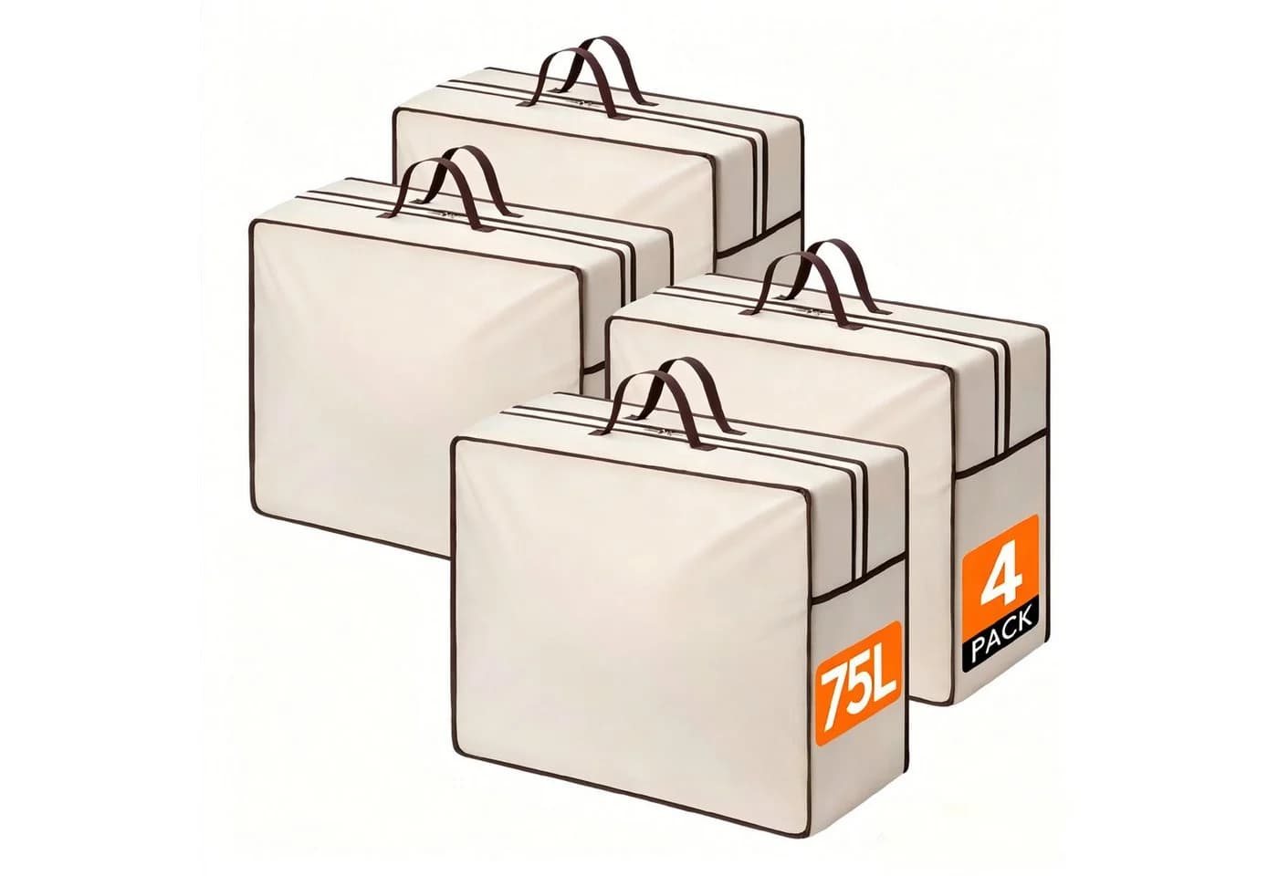Lifewit Aufbewahrungsbox 75L mit Griffen und Reißverschluss (4 St) - Bild 2