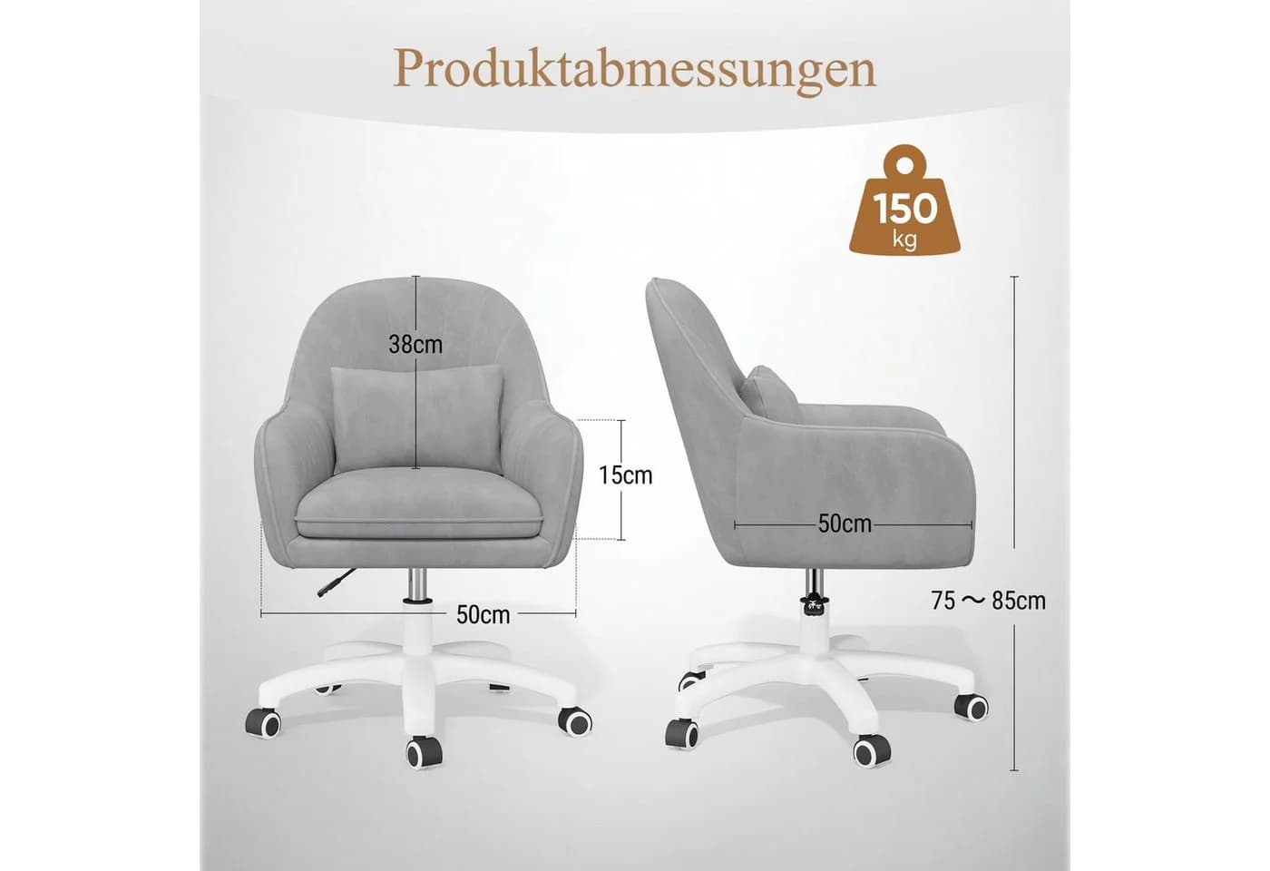 Ergonomischer Bürostuhl in Grau und Schwarz