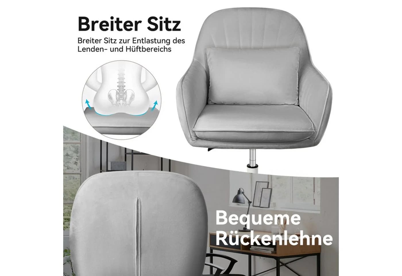 Ergonomischer Bürostuhl in Grau und Schwarz - Bild 4