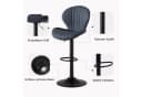 HawthyHome Barhocker Set 2er, Höhenverstellbar, 360° Drehbar, Grau Bild 4