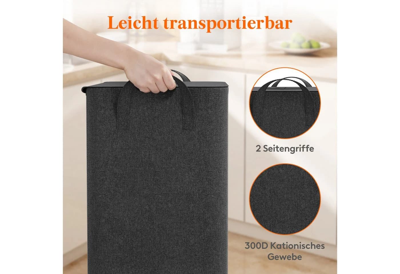 Lifewit Mülleimer Pfandflaschensammler 100l Grau Faltbar - Bild 5