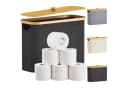 Lifewit Papiertuchbox Toilettenpapier Aufbewahrungskorb Bambus Badezimmer Organizer Schwarz Bild 2