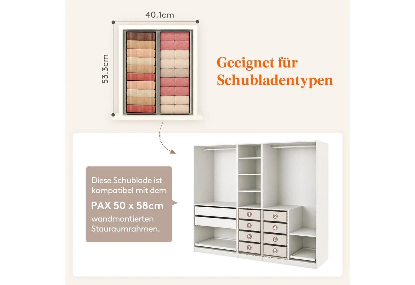 Lifewit Aufbewahrungsdose Schubladen Organizer 4 St - Bild 3