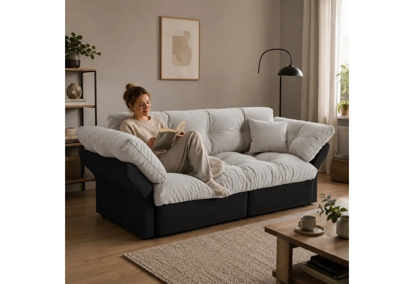 ANYSUN Schlafsofa 3-in-1 Ausziehsofa mit Schlaffunktion grau - Bild 2