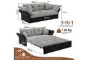 ANYSUN Schlafsofa 3-in-1 Ausziehsofa mit Schlaffunktion grau Bild 3