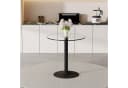 ANYSUN Runder Glastisch Silber Glas Metallbeine Modern Bild 1