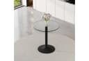ANYSUN Runder Glastisch Silber Glas Metallbeine Modern Bild 2