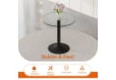 ANYSUN Runder Glastisch Silber Glas Metallbeine Modern Bild 5