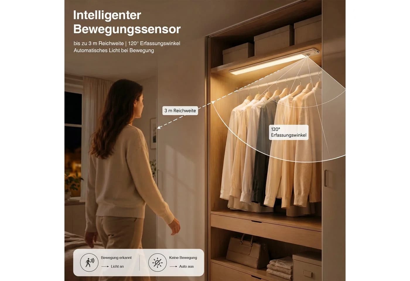 ANYSUN LED Unterbauleuchte Akku mit Bewegungsmelder & Touch-Steuerung - Bild 3