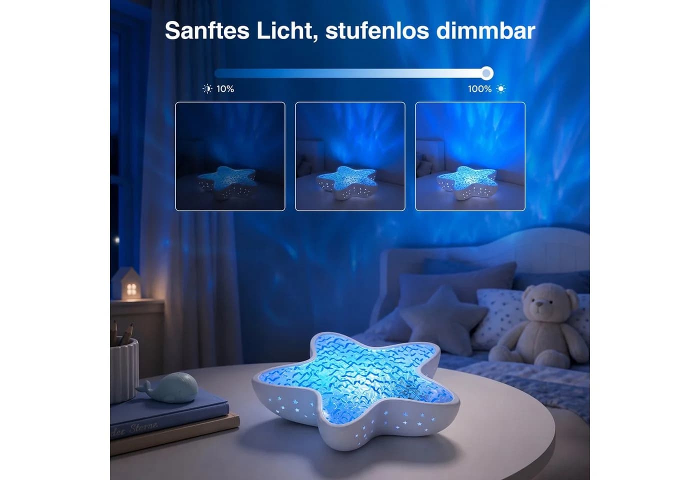 ANYSUN LED-Sternenhimmel Projektor Seestern 7 Modi Dimmbar USB-C - Bild 4