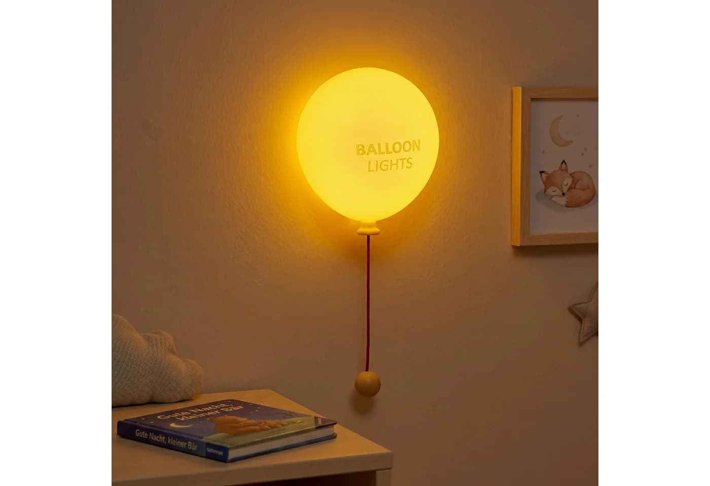 ANYSUN LED Nachtlicht Kinder Gelb Ballon mit Zugschalter - Bild 2