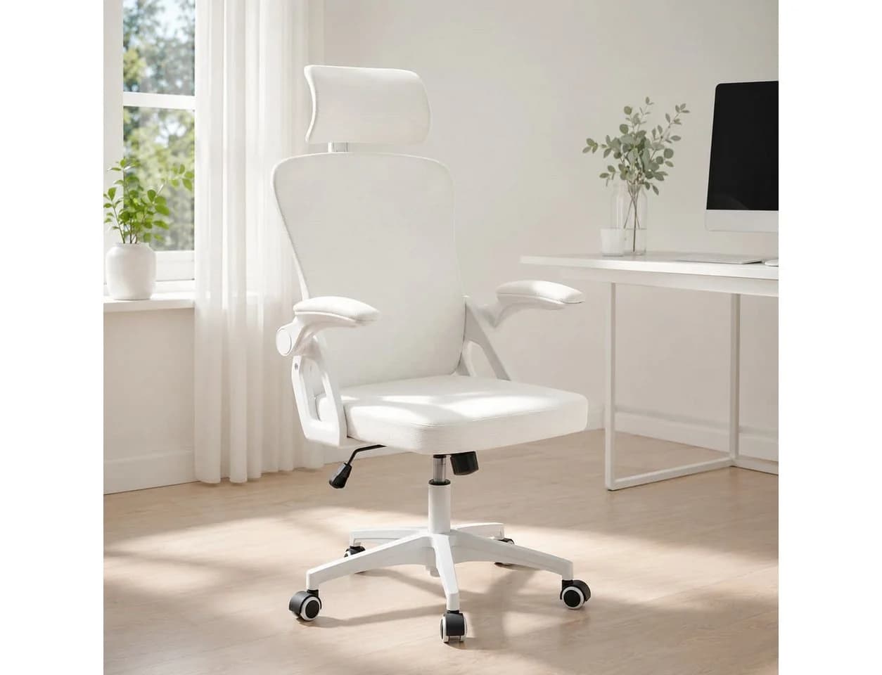 ANYSUN Bürostuhl ergonomisch Schwarz/Gold Carbonstahl - Bild 2