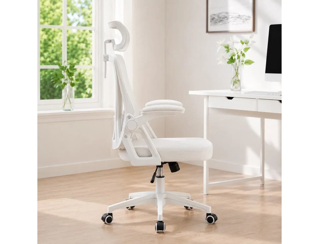 ANYSUN Bürostuhl ergonomisch Schwarz/Gold Carbonstahl - Bild 3