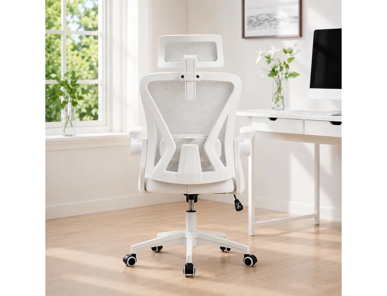 ANYSUN Bürostuhl ergonomisch Schwarz/Gold Carbonstahl - Bild 4