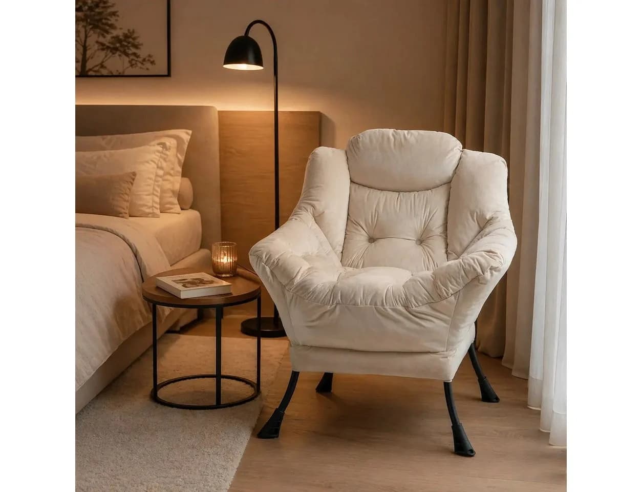 ANYSUN Loungesessel Relaxsessel Samt Grau Ergonomisch - Bild 2