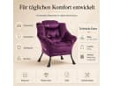 ANYSUN Loungesessel Samt Grau Ergonomische Nackenstütze Bild 5