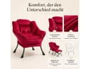 ANYSUN Loungesessel Relaxsessel Samt Grau Ergonomisch Bild 4