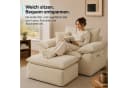 ANYSUN 2-Sitzer Chaiselongue-Sessel Beige Cord mit Ottomane Bild 1
