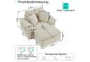 ANYSUN 2-Sitzer Chaiselongue-Sessel Beige Cord mit Ottomane Bild 3