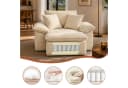 ANYSUN 2-Sitzer Chaiselongue-Sessel Beige Cord mit Ottomane Bild 4