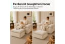 ANYSUN 2-Sitzer Chaiselongue-Sessel Beige Cord mit Ottomane Bild 5