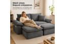 ANYSUN 2-Sitzer Chaiselongue-Sessel Grau Cord mit Ottomane Bild 1