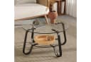 ANYSUN Couchtisch Glas Rund 80cm Silber Metallrahmen Bild 3