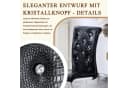ANYSUN Esszimmerstuhl 2er Set Weiß Kunstleder mit Kristallknöpfen Bild 5