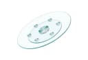 ANYSUN Drehbare Glastischplatte Rund Transparent Silber Bild 2