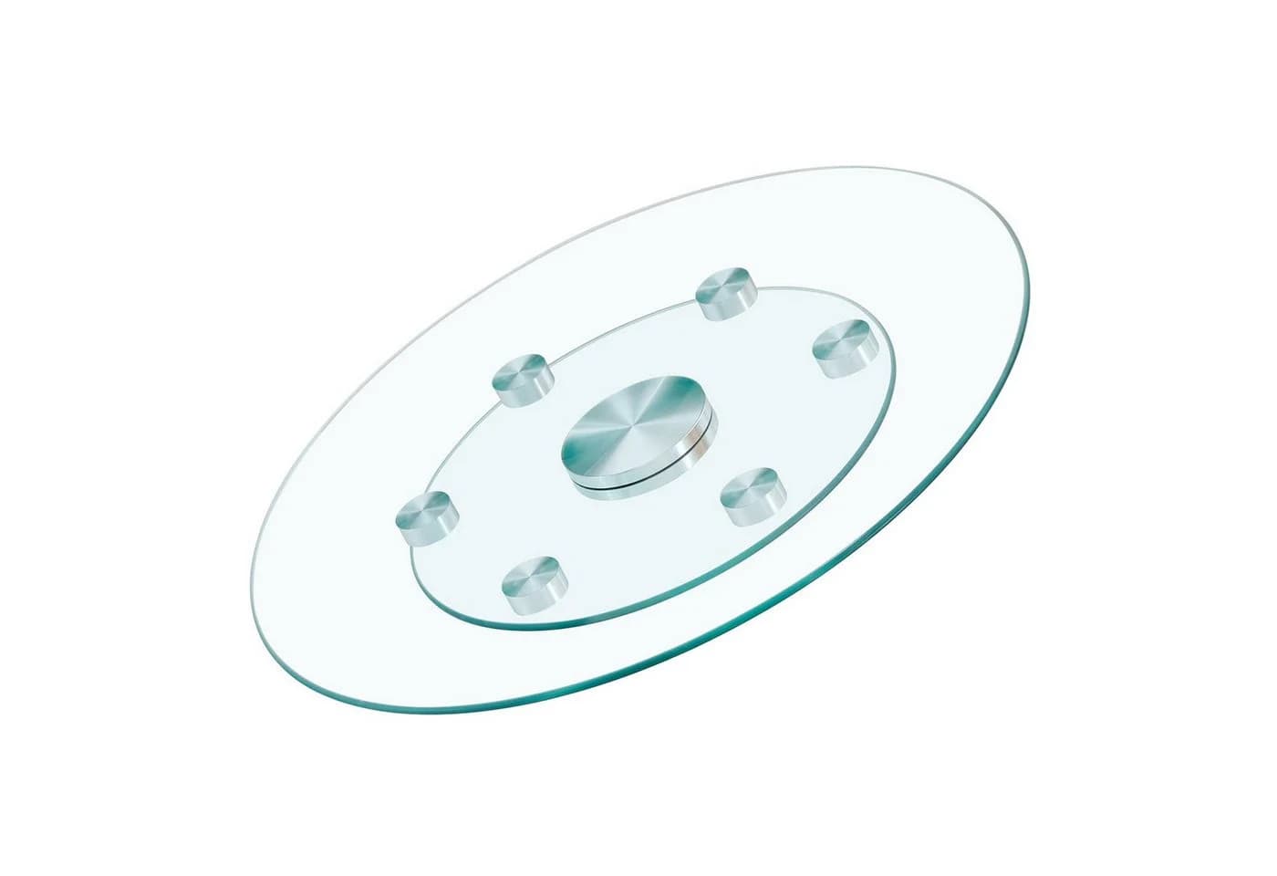 ANYSUN Drehbare Glastischplatte Rund Transparent Silber - Bild 2